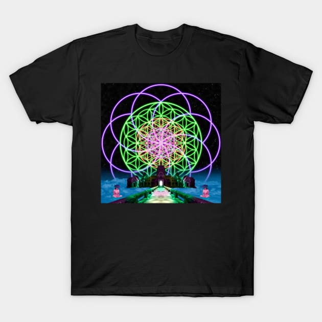 Sacred Geometry - Flower of Life - Road to Awe Remix T-Shirt by Sacred Geometry Art